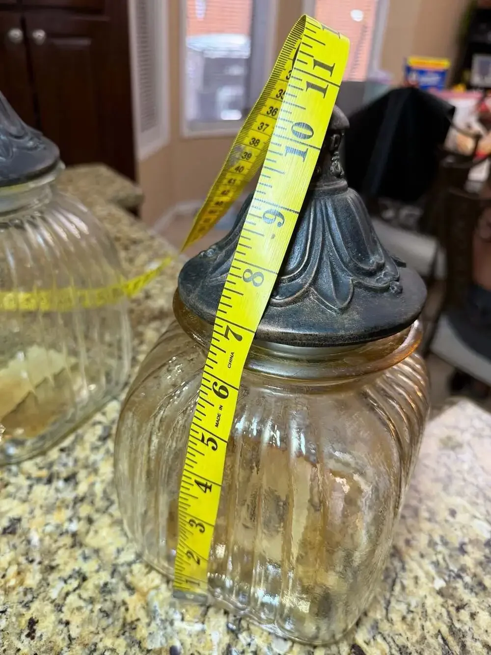 Display Jar With Cross Finial Lid Set of 3